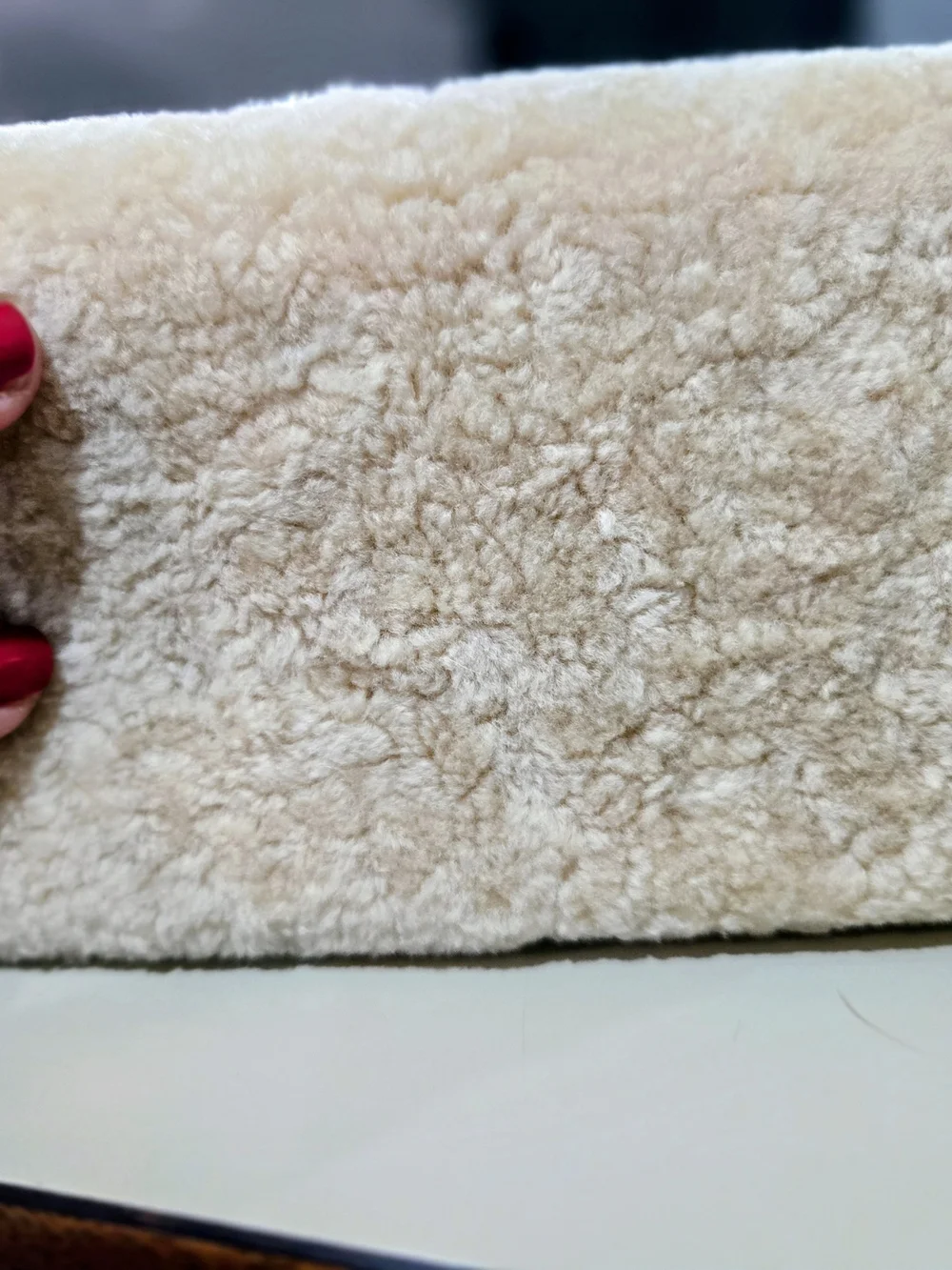 Songmont Amber Shearling Gather Clutch Set Small NWT Luxury Wool Leather - Picture 8 of 14